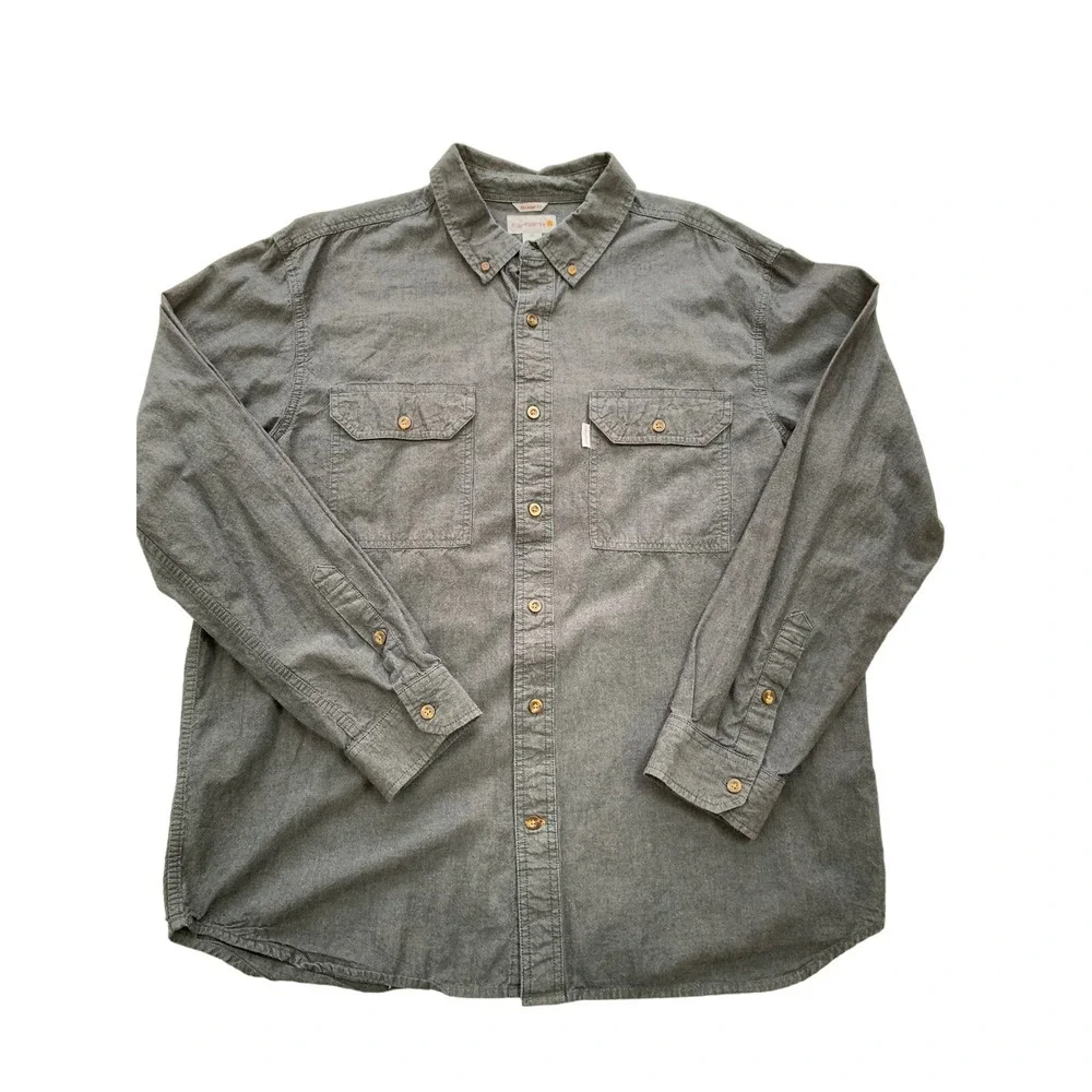 EUC Carhartt Mens Relaxed Fit Long Sleeve Button Down XL - Picture 2 of 4